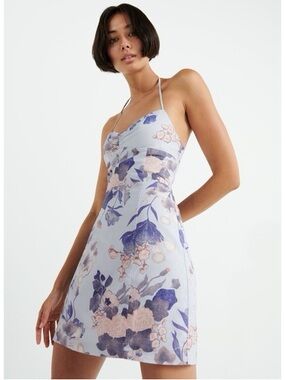 royal blue lace dress short Sherri Hill Short Ruffle Corset Dress 55964 Light Blue / 2